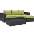 thumbnail image 2 of Modway Convene 3 Piece Outdoor Patio Sofa Set in Espresso Peridot, 2 of 7