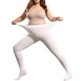 thumbnail image 4 of Yigetop Tights for Women Women's Plus Size Velvet 80D Dance Practice Breathable T Crotch Elastic Stockings Tights Plus Size Panty Hose White1 S, 4 of 5