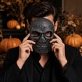 thumbnail image 4 of Scary Mask 9 Inch Full Face Skull Halloween Mask Masquerade Mask for Men and Women for Halloween Party Silver, 1 Pack, 4 of 4
