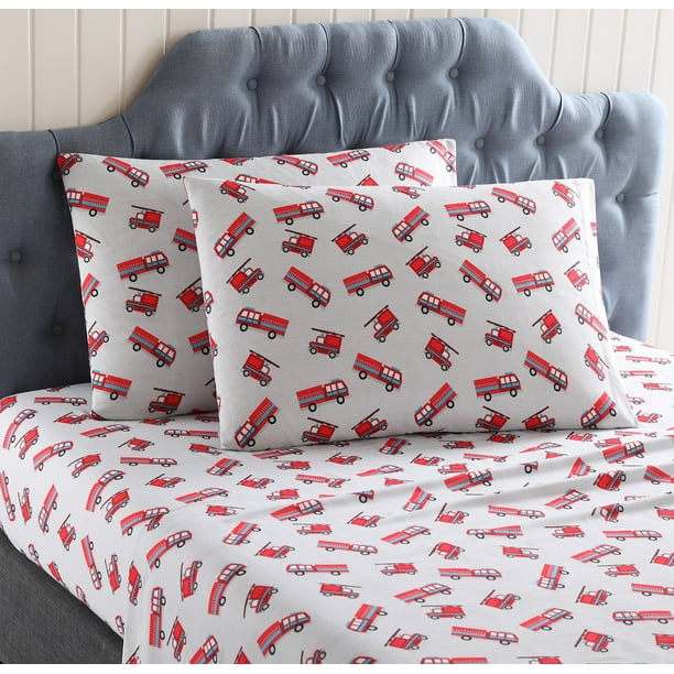 KiKi Fire Truck Kids Sheet Set - Walmart.com - Walmart.com