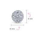 thumbnail image 4 of Bling Jewelry Womens Elegant  Sterling Silver Drop Ball Earrings with 8MM  Pave Crystals, 4 of 5