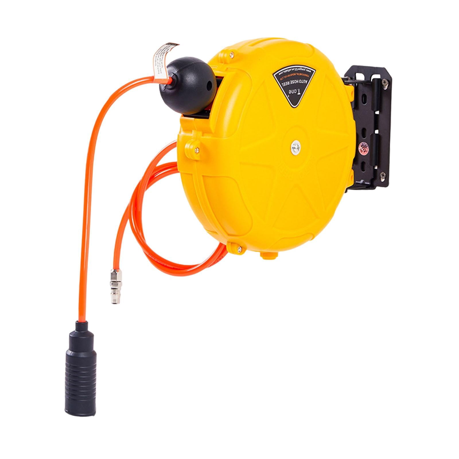 simhoa Air Hose Reel Enclosed Stability Automatic Locking Auto Rewind Water Hose Reel for Outdoor Garage Garden Watering Car Washing