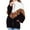 B, variant on Jackets Women Fuzzy Patchwork Zipper Sweatshirt Warm Plush Cheetah Sherpa Outwear Coats