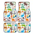 thumbnail image 1 of Honeii Animals Print Car Foot Mat Four-Piece Set - Front & Rear Universal Car Floor Mats for SUVs, Trucks, Sedans, 1 of 7