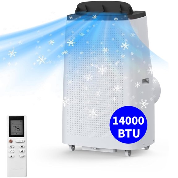 Missky 9300 BTU Portable Air Conditioner (14000 BTU ASHRAE), AC Unit with Remote Control & Windows Kit for Rooms up to 750 Sq.ft