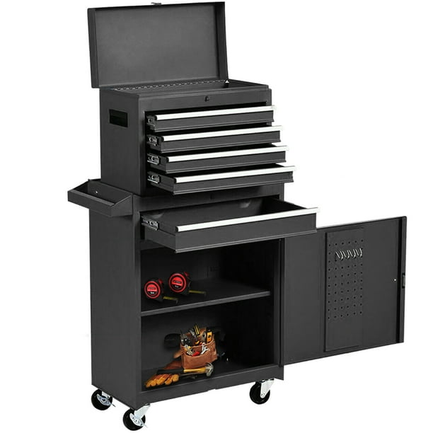 5 Drawer Rolling Tool Chest With Wheels And Drawers Storage Cabinet Detachable Organizer Box Combo Mobile Lockable Toolbox For Work Mechanics Garage Com 5 Drawer Rolling Tool Chest With Wheels, Tool Box Cabinet