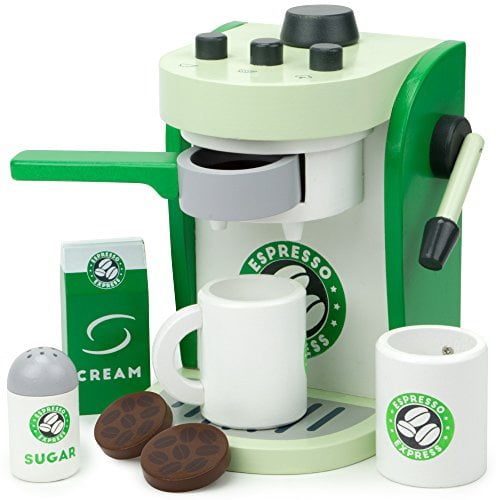 Espresso Express Coffee Maker Playset, With 2 Cups, 2 Pods, 1 Portafilter, 1 Coffee Maker, Cream & Sugar (8 Pcs.) By Imagination Generation
