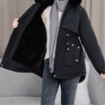thumbnail image 4 of Christmas Gift Ofreoo Women's Winter Casual Loose Fashion Color Pocket Zippered Tops Reversible Long Cotton Coat Winter Coats for Women, 4 of 8