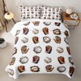 thumbnail image 2 of Castle Fairy Vintage Baseball Quilt Full,Cracked Wall Ball Glove Full Bedspread Sets,Brown White, 2 of 7