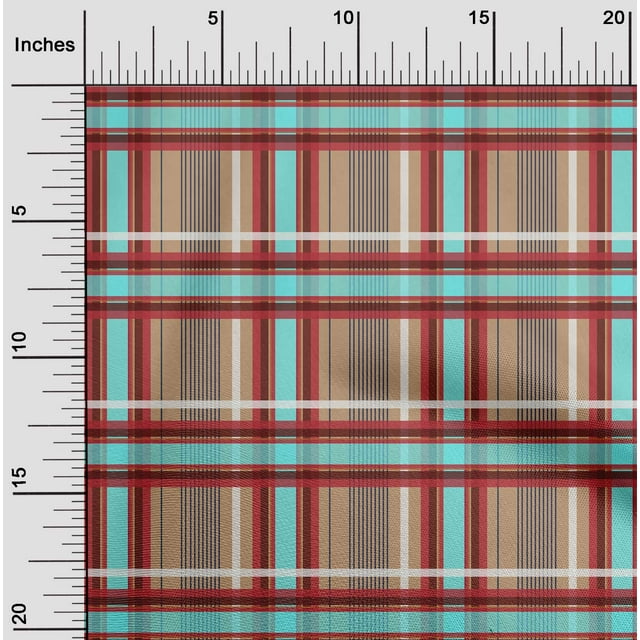 oneOone Cotton Flex Fabric Madras Check Printed Craft Fabric BTY 40 Inch Wide
