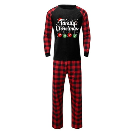 

Family Matching Outfits Christmas Pjs Deer Plaid Print Long Sleeve T Shirt Top And Pants Xmas Sleepwear Holiday Pajamas Matching Outfits Set