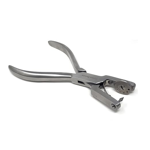 Leather Hole Punch Heavy Duty Hand Pliers Belt Holes 5 Sized Puncher Tool Stainless Steel Watch Band Leather Hole Punch Pliers - Silver