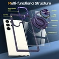 thumbnail image 3 of Magnetic for Samsung Galaxy S24 Ultra Case with 360° Ring Holder Kickstand [Compatible with MagSafe][Support Car Mount] Clear Non-Yellowing Shockproof Protection Cover for Galaxy S24 Ultra, Purple, 3 of 7