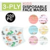 Child Toddler 100 Pk Protective Disposable Face Mask 3 Ply Ear Loop Pink Panda Bear