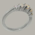 thumbnail image 3 of LBG British Made 10k White Gold Natural Opal Womens Promise Ring - 33 size options - Size 8.75, 3 of 6