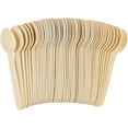 thumbnail image 1 of Zhuge Cucharas de madera desechables - 300 piezas - 6" de largo Juego de cubiertos de madera biodegradables y compostables ecológicos Utensilios de madera, 1 of 5