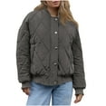 thumbnail image 7 of cocolona Quilted Jackets for Women Long Sleeve Zip Up Stand-up Collar Jacket Fall Winter Warm Casual Coats with Pocket, 7 of 7
