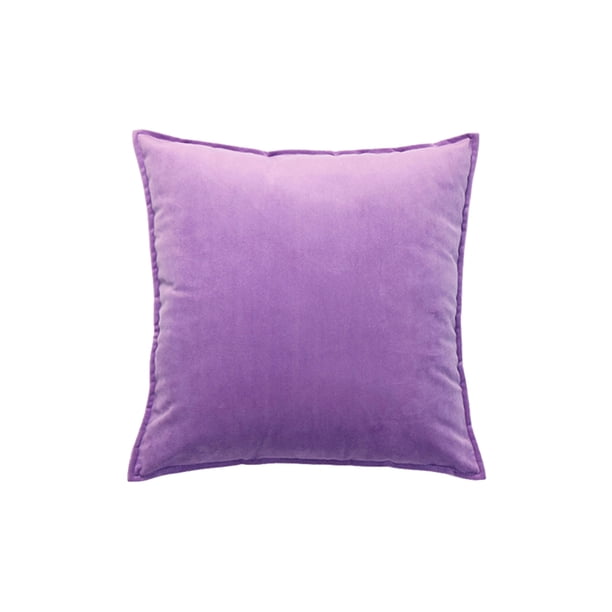 Matsuzay Funda de poliéster para cojín de asiento, Color sólido, suave, agradable a la piel, resistente, con cremallera, funda de almohada Decoración del hogar Púrpura 45x45cm