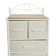 thumbnail image 6 of Household Essentials Victoria Dresser Tower Storage Organizer with 8 Drawers White Metal Frame and Coastal Oak Rustic Wood Grain Top, 6 of 7