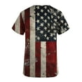 thumbnail image 4 of Fartey 4th of July Scrub Tops for Women Slim Fit Short Sleeve Tunic Top with Pockets Dressy Casual V Neck T Shirts Retro American Flag Graphic Tees Red XXL, 4 of 5