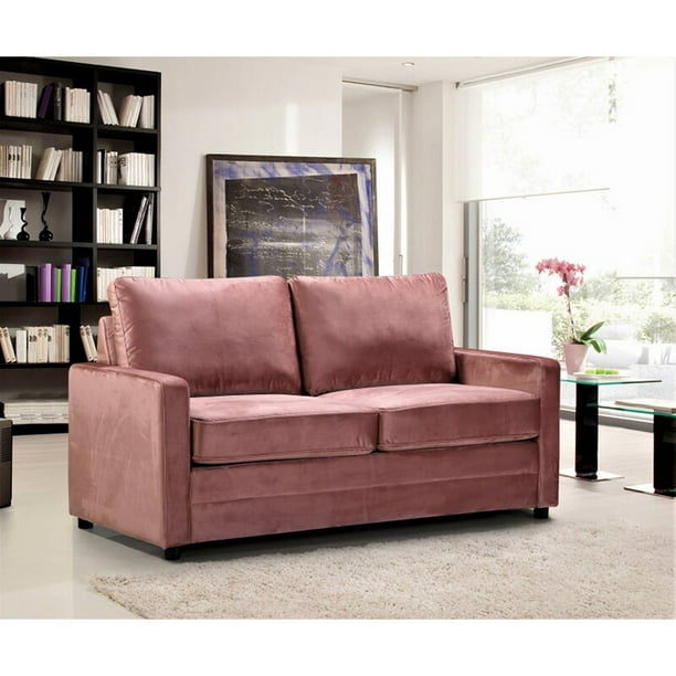 Knightsville Velvet 70 Square Arms Sofa Bed Walmart Com Walmart Com