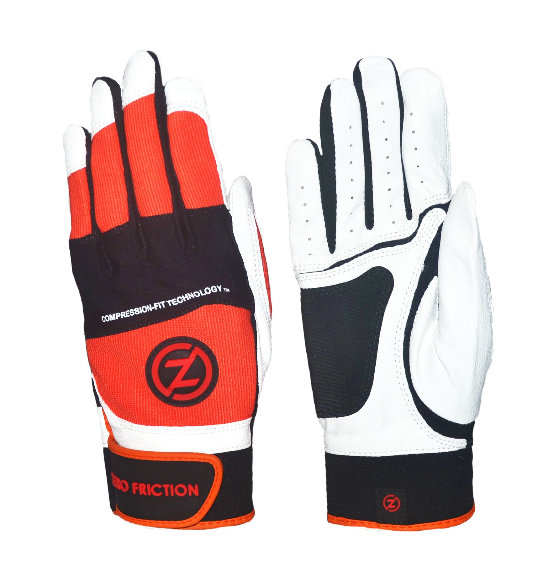 Zero Friction Youth Cabretta Batting Gloves, Orange