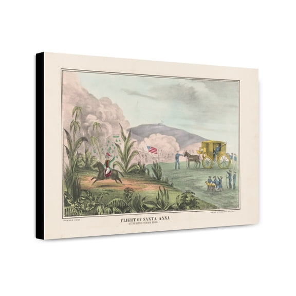 Canvas Print: Flight Of Santa Anna--At The Battle Of Cerro Gordo, circa 1847