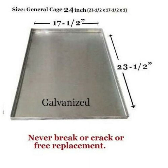 Pinnacle Systems Replacement Tray for Dog Crate, Metal Pan for Dog Kennel (Galvanized 23.5X17.5X1)