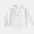 thumbnail image 3 of Pandaie Toddler Boys Dress Shirt Button Down Long Sleeve Lapel Collar Kids School Uniform Casual Blouse Size 1-8 Years, 3 of 5