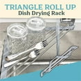thumbnail image 5 of Moocorvic Roll up Dish Drying Rack for Sink Corner, Sink Drying Rack Folding Dish Drying Rack for Kitchen Sink, Stainless Steel Over the Sink Dish Rack (Grey) ,, 5 of 6