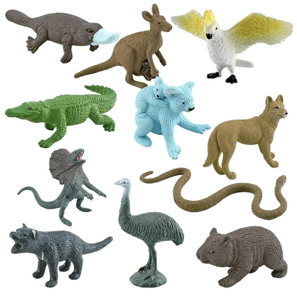 MERIGLARE 11 Pieces Australian Animal Model Eduactional Toy for Toddlers Children Kids