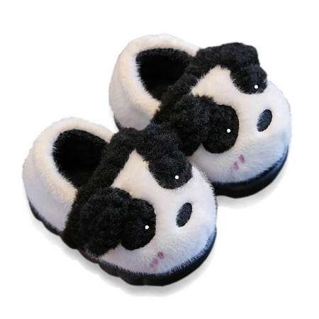 

Girls Boys Cartoon Slippers Soft Memory Foam Comfy Indoor Home Scuff Slippers Warm Kids Shoes Black 10-10.5 Years