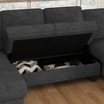 thumbnail image 5 of Belffin D103.8"xW81.1"xH36.4" Chenille Modular Sofa Sectional Sofa With Pull Out Bed, Armrests With Cup Holder Removable Cover Modular Sectional Sleeper Sofa With Storage For Living Room,Dark Grey, 5 of 9