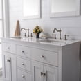 thumbnail image 5 of Totti Artemis 60" White Transitional Double Sink Bathroom Vanity w/ White Carrara Style Man-Made Stone Top, 5 of 8