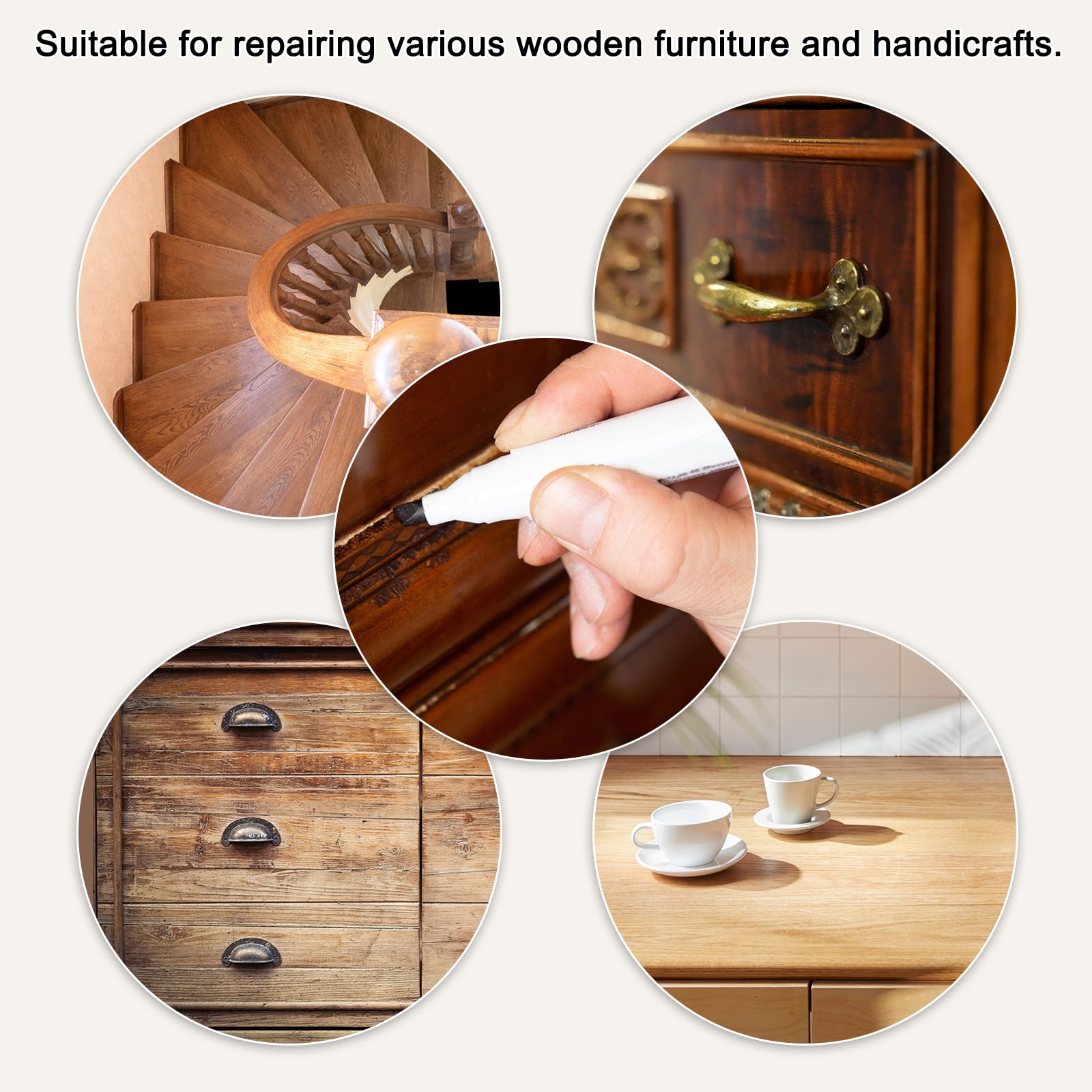Uxcell Furniture Markers Touch Up, Furniture Repair Kit Wood Maker Coffee