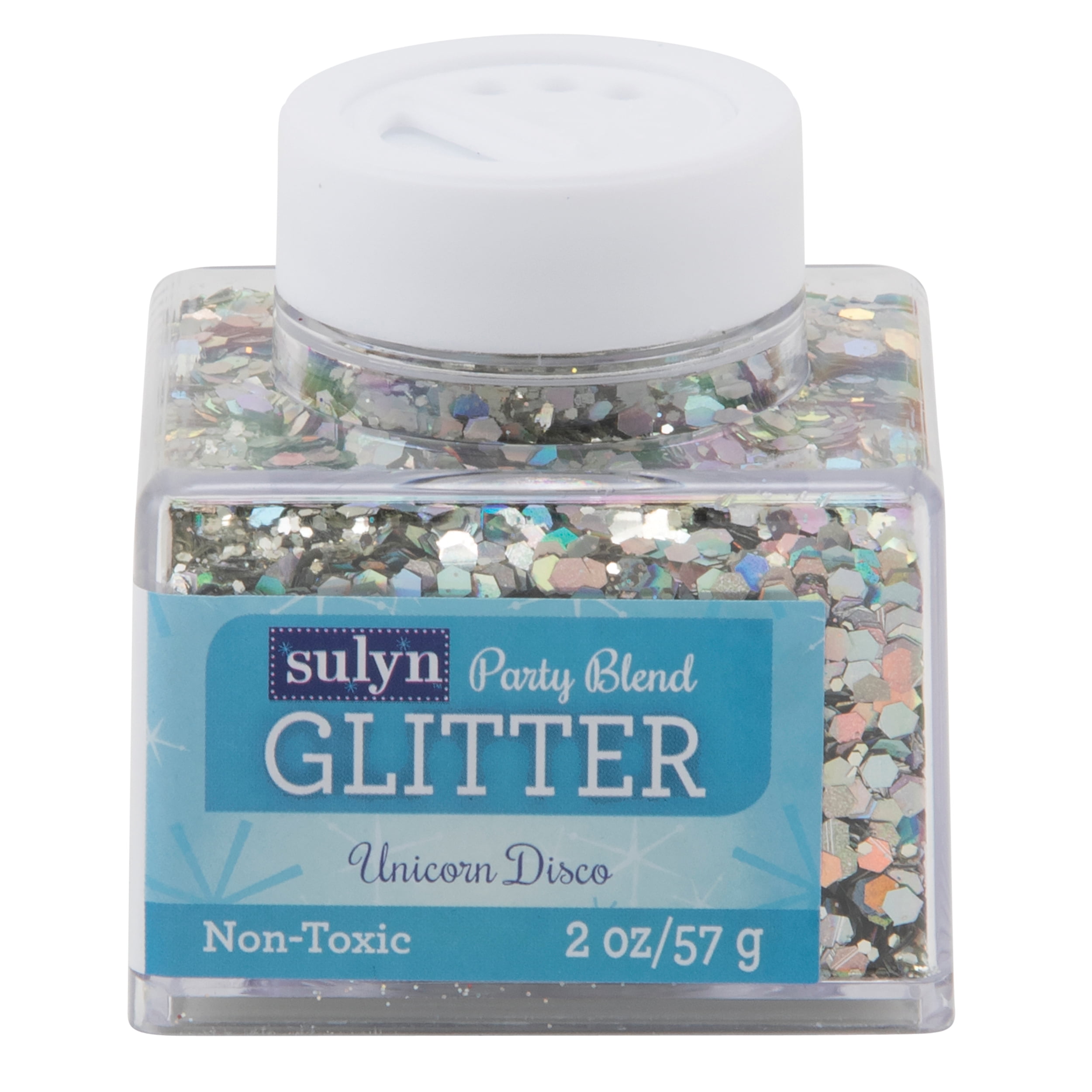 (4 pack) Sulyn Party Blend Glitter for Crafts, Silver Unicorn Disco, 2 oz