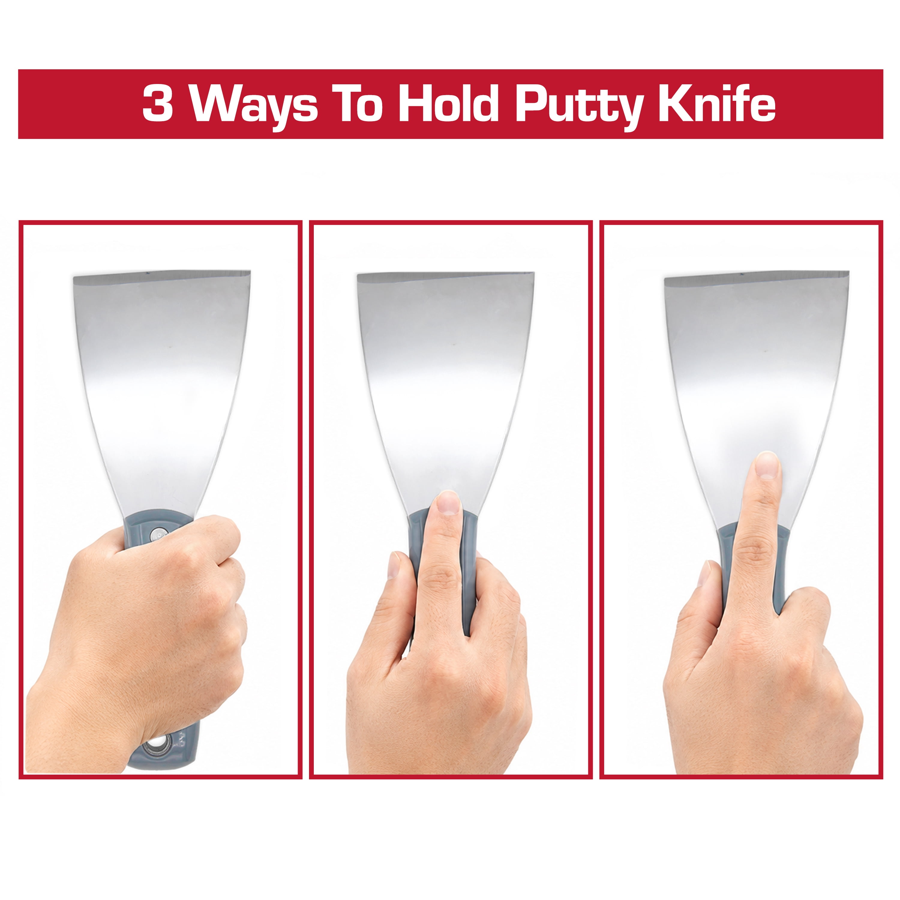 Hyper Tough 3-Inch Stiff Putty Knife with Ergonomic Handle