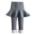 thumbnail image 4 of Little Girls Leggings Soft Solid Color Thickened Fleece Lined Leggings, 4 of 8