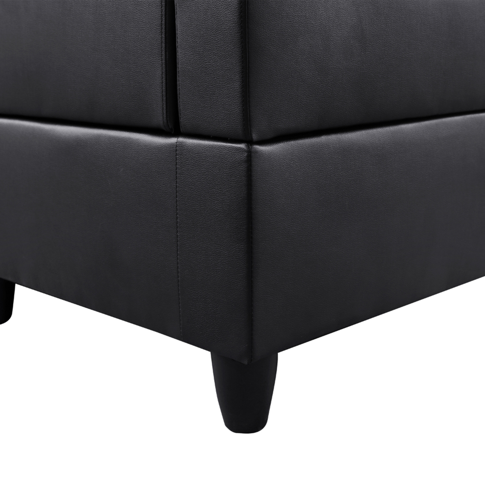 Kadyn L Shaped Sofa Couch Set for Living Room, Black Faux Leather Sectional Sofa-Right Kadyn L Shaped Sofa Couch Set for Living Room, Black Faux Leather Sectional Sofa-Right