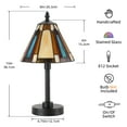 thumbnail image 6 of 15'' Tiffany Table Lamp, Handcrafted Stained Glass Desk Lamp For Living Room,Minimalist Geometric, Mid-Century Modern Light Fixture For Men Gift (Bulb Not Included), 6 of 8