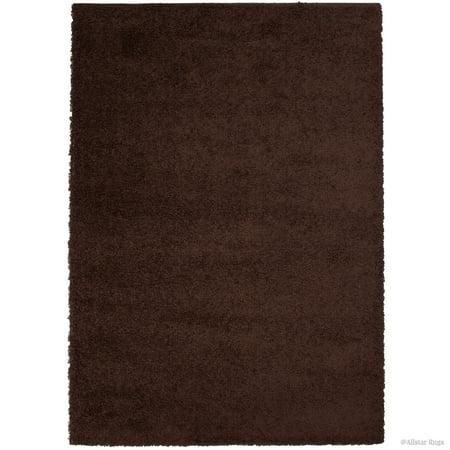 Allstar Modern Contemporary Chocolate High Pile Posh and Shaggy Solid Area Rug (7' 9