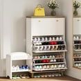 thumbnail image 6 of DEXTRUS Shoe Cabinet with 3 Flip Drawers, Freestanding Shoe Rack Storage Organizer Bench for Hallway Entryway Bedroom, 6 of 10