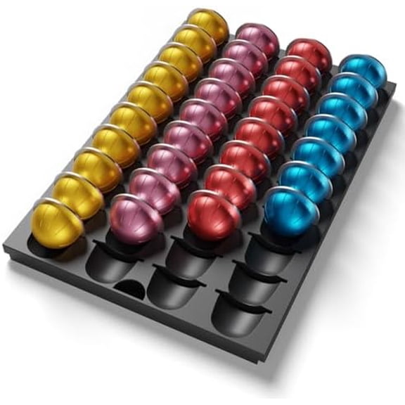 Coffee Pod Drawer Insert Compatible with Nespresso Vertuo，40 Capsules Storage Holder Tray for Counter Drawer in Home Kitchen Office$$Home Decor, Kitchen, & Other