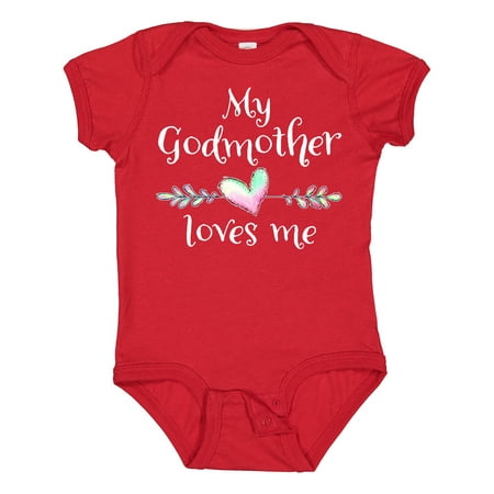 

Inktastic My Godmother Loves Me- Heart Godchild Boys or Girls Baby Bodysuit
