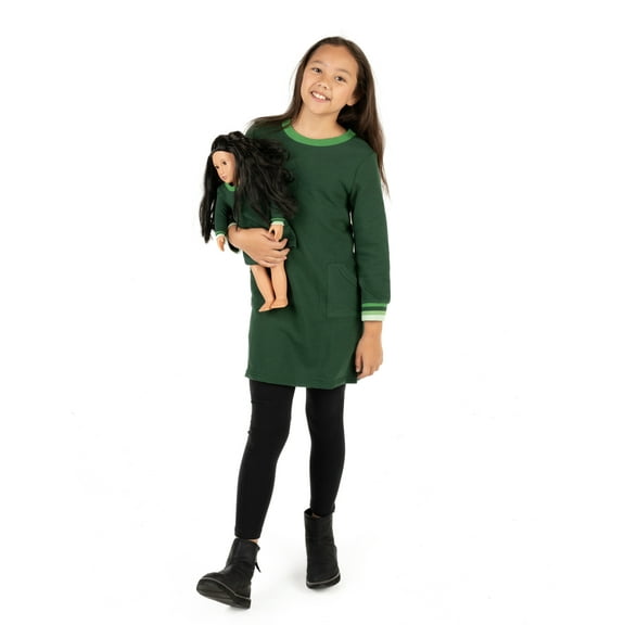 Leveret Girl Sweat Dress Green 12 Year