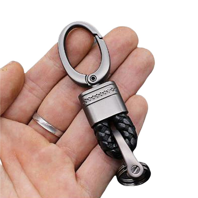 YIMIAO Car Key Chain Hand-woven Faux Leather Braided Rope Snap