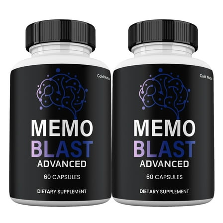 Memo Blast Advanced Capsules, Maximum Strength Pills Cognitive and Brain, MemoBlast Supplement for Clarity (2 Pack)