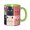 Green, variant on Cats Doodle Coffee Mug Fun Custom Ceramic Mugs 11oz Pink