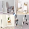 thumbnail image 5 of Espejo de Piso Bluelander Cuerpo Completo con Soporte y Marco de Aluminio 160 x 50 cm Blanco, 5 of 5