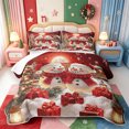 thumbnail image 2 of Manfei Christmas Red-Green Snowflake Bed Spread Queen,Modern Farm Cattle Queen Coverlet Set,3pcs,1 Quilt and 2 Pillowcases, 2 of 7